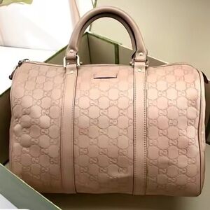 Gucci Light Pink Leather Duffle Bag